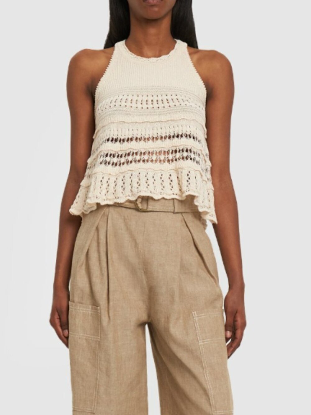 ISABEL MARANT ETOILE ECRU KNIT TOP - SIZE FR 38